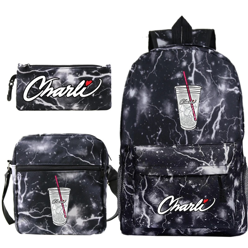 Charli Damelio Backpacks Students Schoolbags Pencil Case Shoulder Bags 3Pcs/Set Boys Girls School