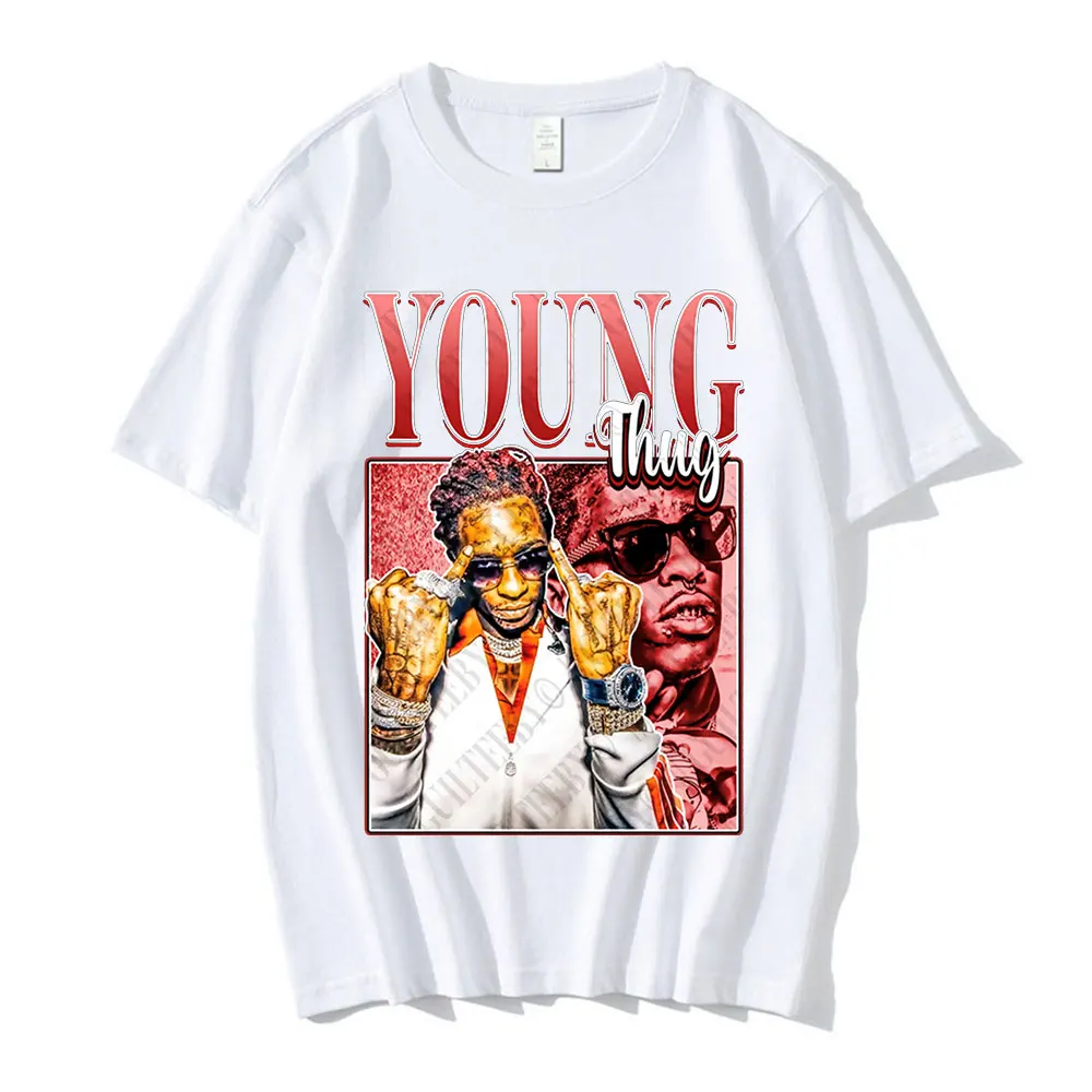 

Hip hop rapper Young Thug T Shirt Men's and Women's Graphic Printed Fashion Harajuku 2023 Clothes Causal Female Y2K Tops Tee