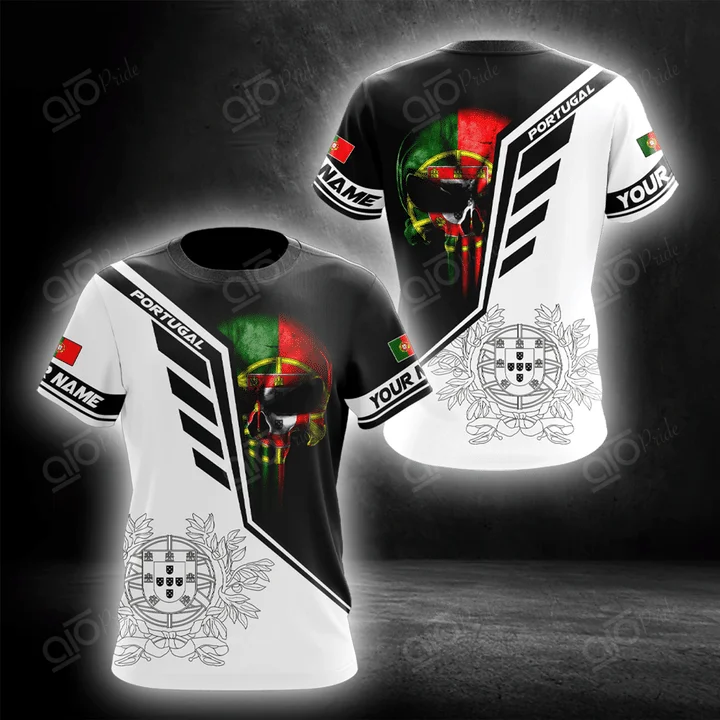 

Футболка с надписью «сделай сам» Португалия, футболка с бесплатным именем и номером, флаг, эмблема Республики Португалия, 3D футболка, толсто...