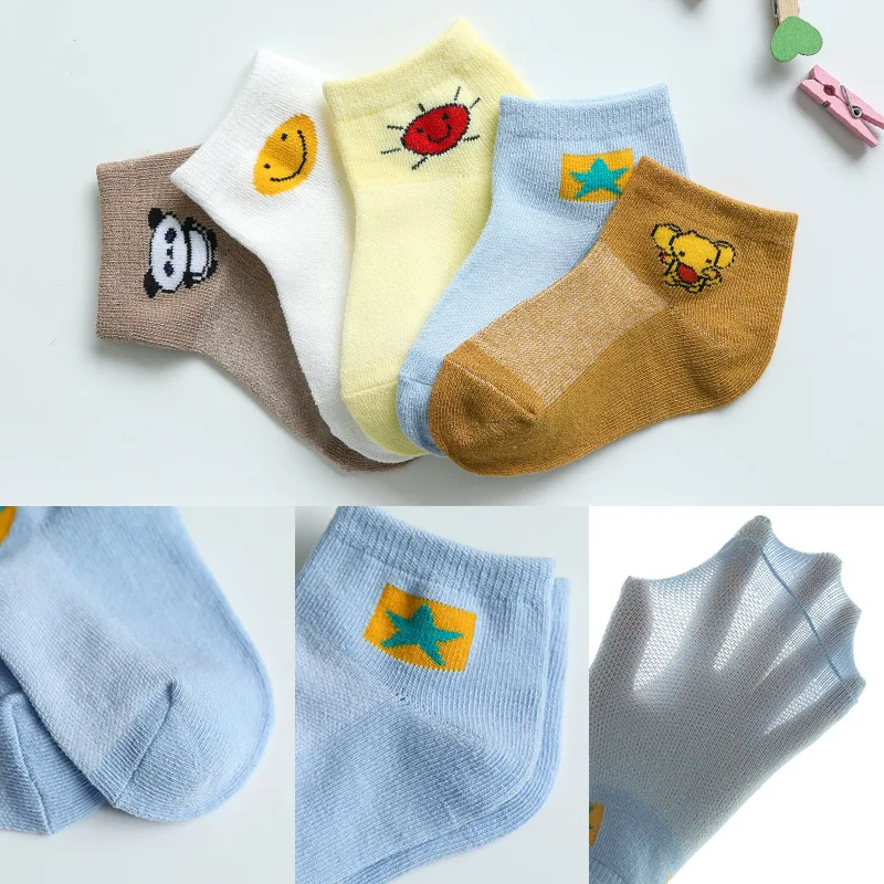 

5Pairs/lot 0-12Y Baby Socks Summer Cotton Jacquard Kids Socks Solid Colorful Girls Mesh Cute Newborn Boy Toddler Socks Baby