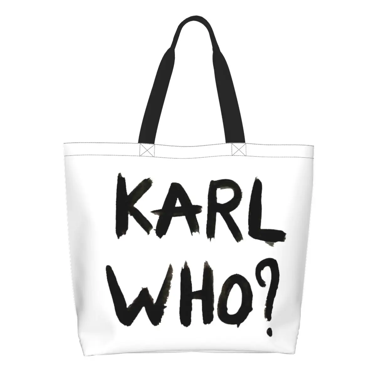 

Karl Who Grocery Shopping Tote Bag Women Fashion Canvas Shopper Shoulder Bag Large Capacity Handbags