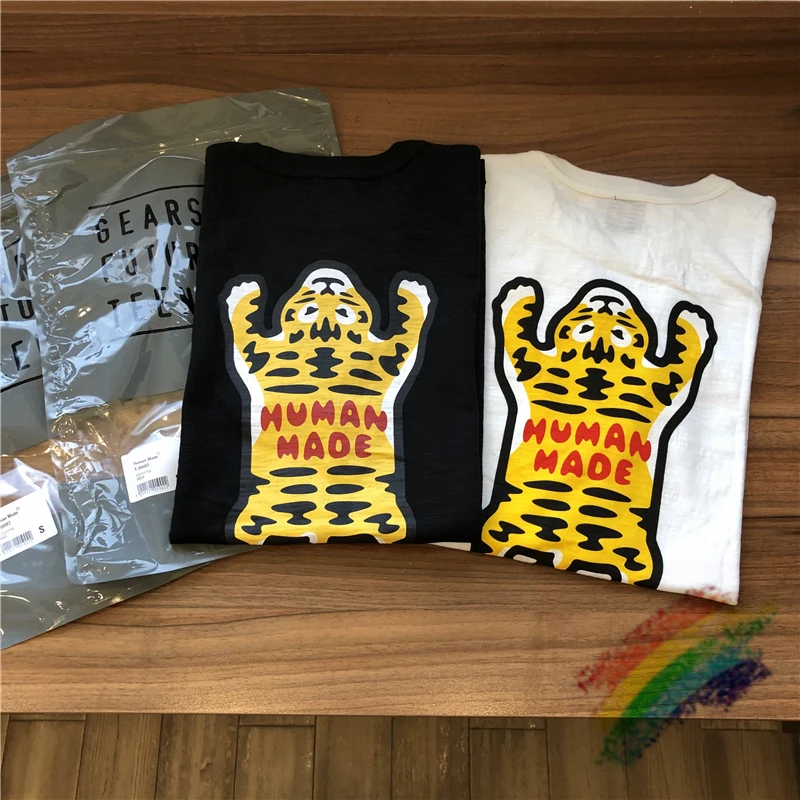 

2022ss Human Made T Shirt Men Women 1:1 High Quality Tiger Behind Printing T-shirt Human Made Slub Cotton Tee Tops