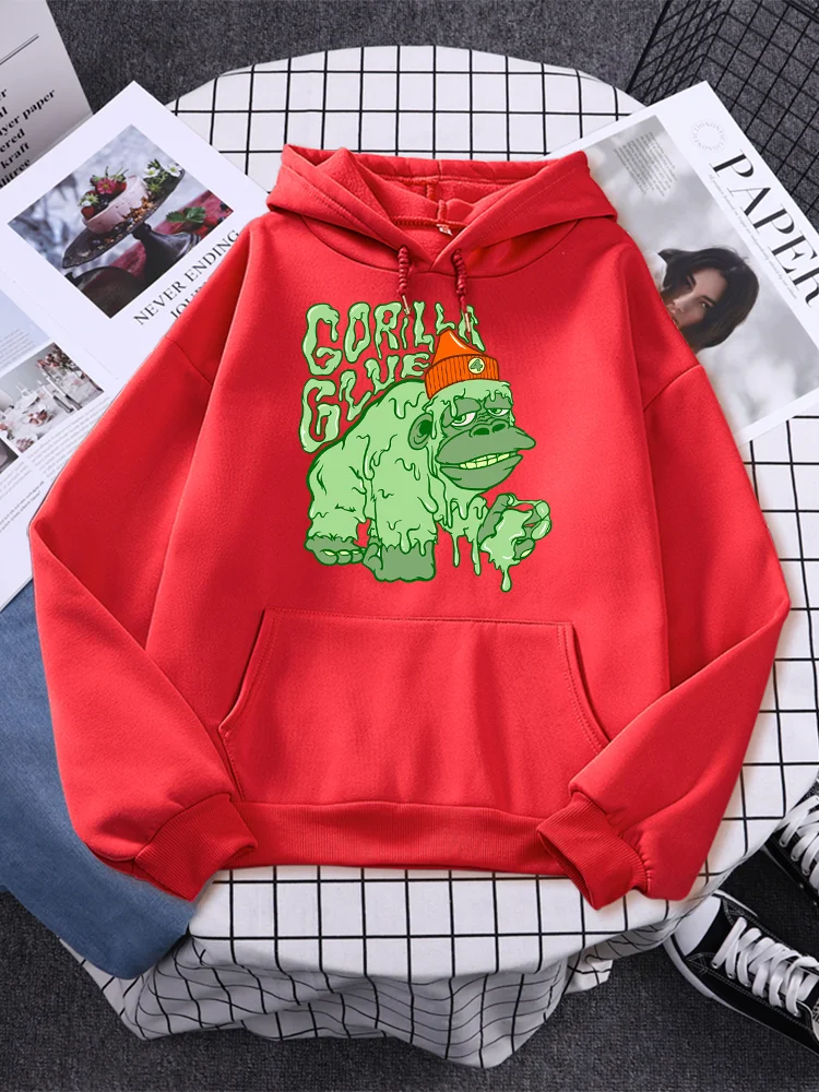 

Женская толстовка с капюшоном и креативным принтом Gorilla