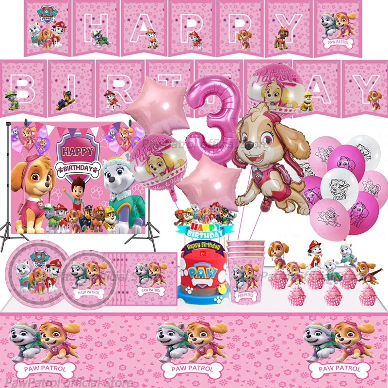 Воздушные шары Щенячий патруль розовые аксессуары для дней рождения с