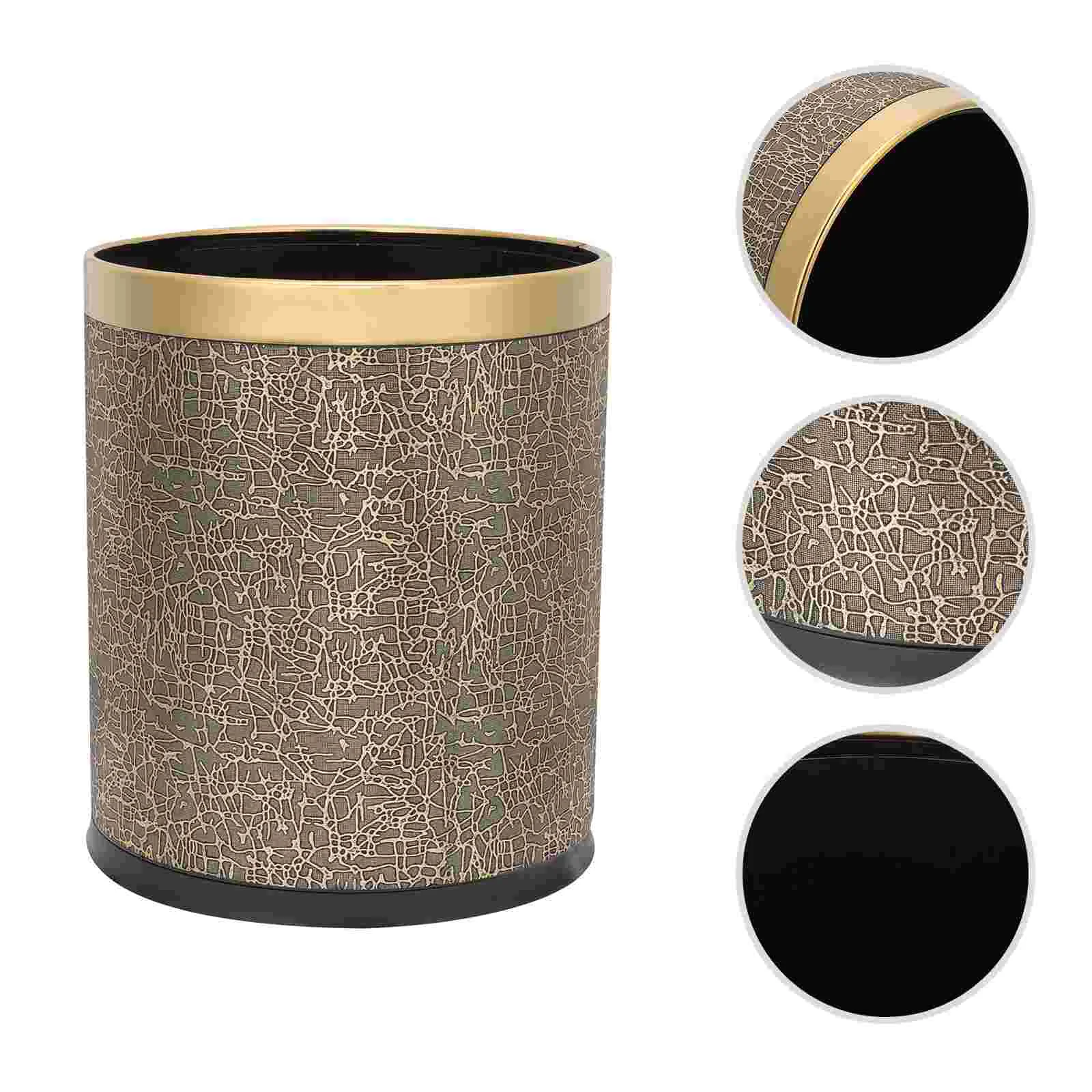 

Trash Can Bin Garbage Waste Container Basketwastebasket Rubbish Round Small Kitchen Retro Vintage Decorative Bathroom Bedroom
