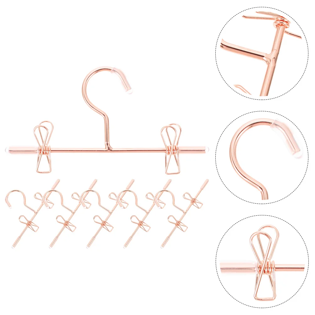 

6Pcs Mini Hangers Miniature Metal Hanger Clothes Hanger Mini House Decor Household items