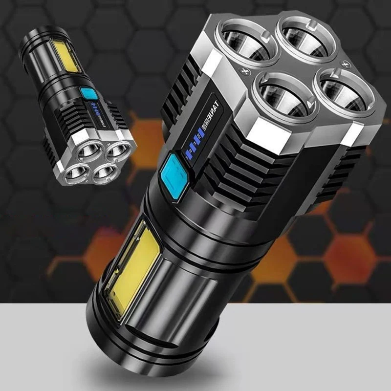 

High Powerful Flashlight LED Lamp USB Rechargeable COB Searchlight Camping Super Bright Spotlight Cycling Light T6 Bright Lamp