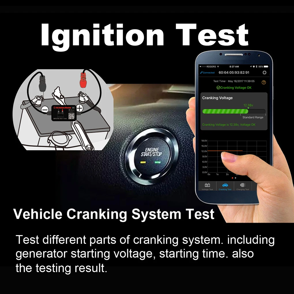 

Battery Detector Circuit Protection Universal Testing Device Batteries Tester Alternator Car Supplies Volt Analyzer