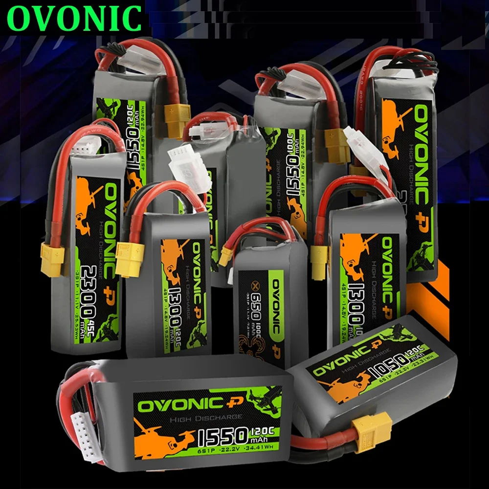 OVONIC 3S 4S 6S Lipo аккумулятор 450 850 мАч 1050 1300 1550 LiPo для FPV вертолета дрона лодка самолет