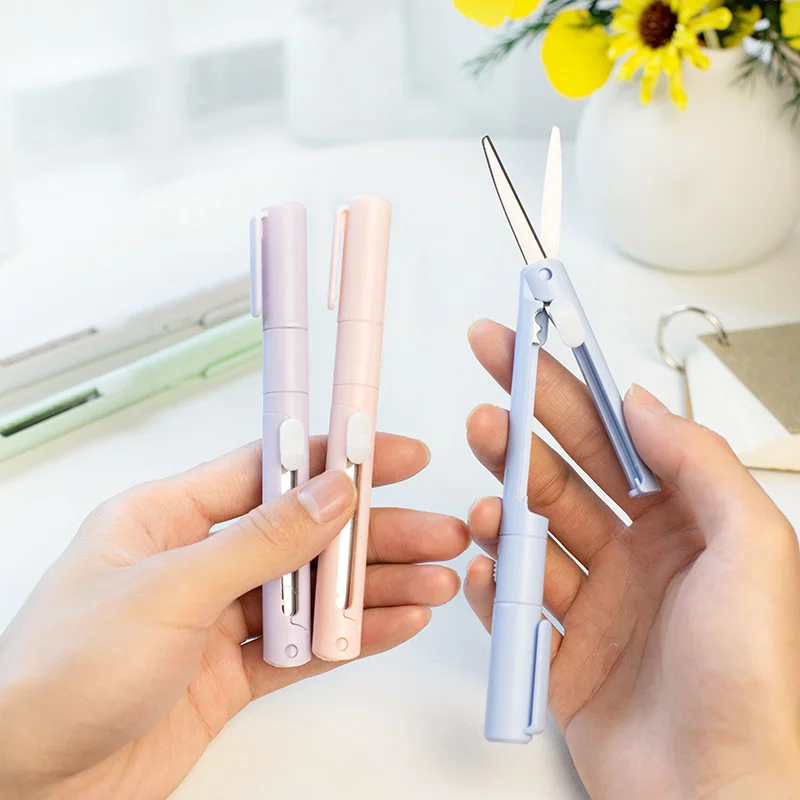 

1pcs Creative Portable Multi-function Pen-shaped Cute Scissors Knife Cutter DIY Craft Student Stationery Home Shape New