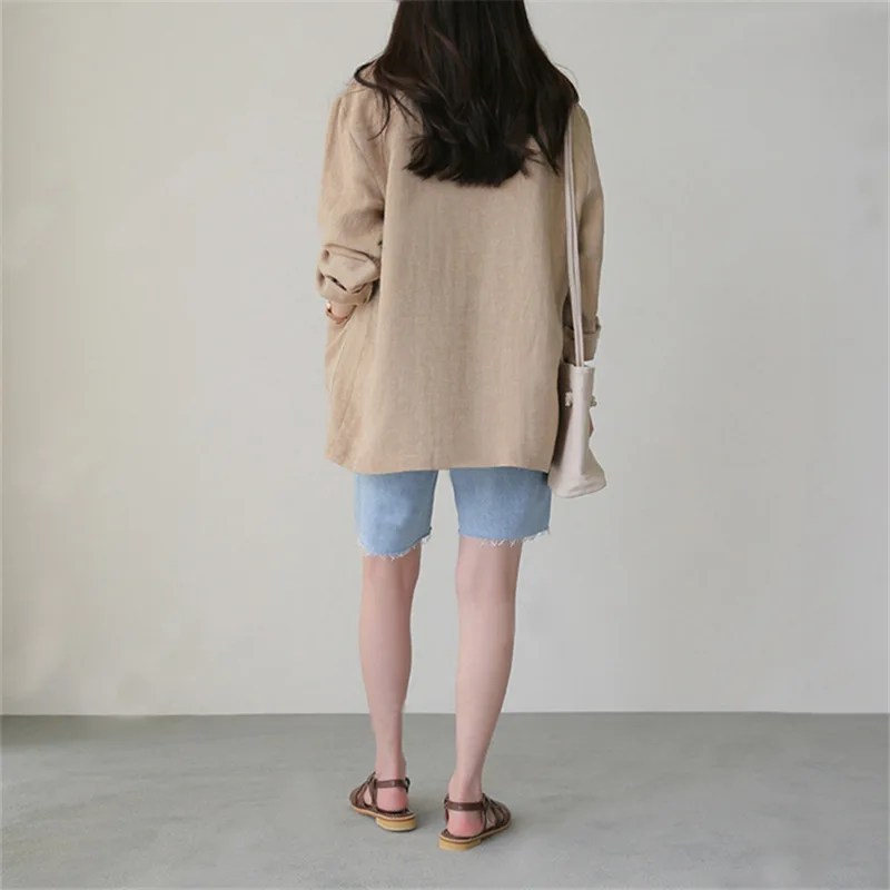 Khaki Women Blazers Single Button Solid Colors Long Sleeve Suits 2021 Spring Autumn Office Lady Plus Size Chic Elegant Blazer