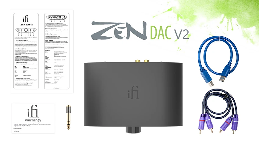 iFi Zen DAC V2 MQA DECODER Настольный цифровой аналоговый преобразователь с USB 3.0 RCA -