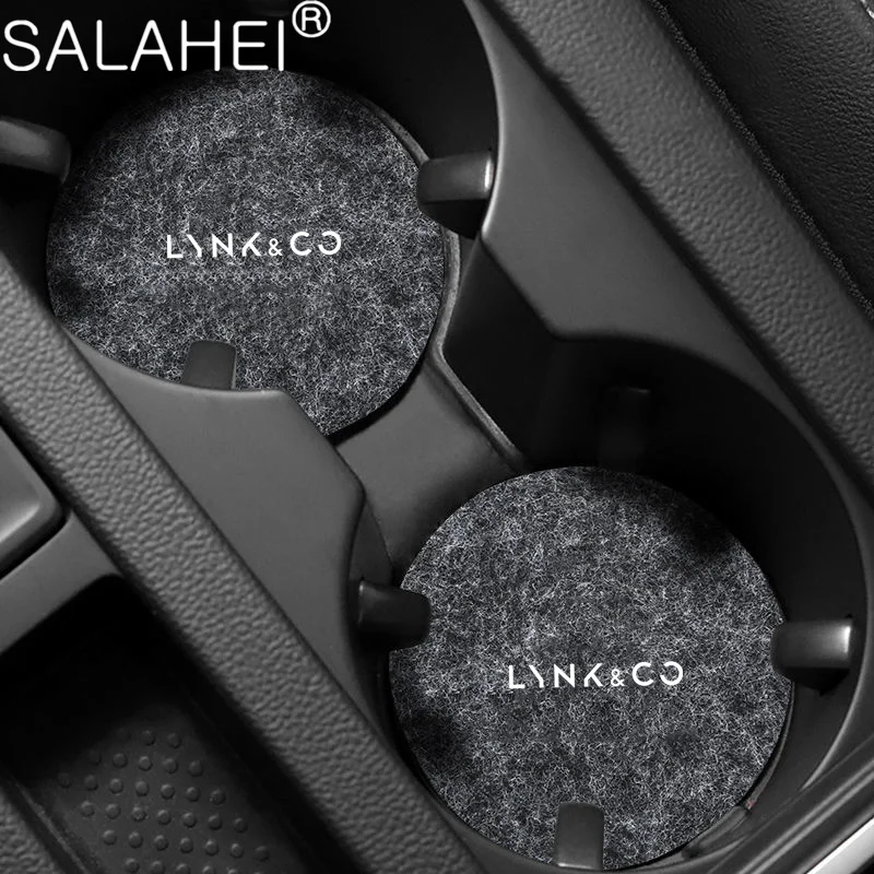 

1/2Pcs Car Interior Anti Slip Coaster Water Cup Pad Leather Non-Slip Mats For Lynk&Co 03-PHEV 05 09 01 06 02 03 Auto Accessories