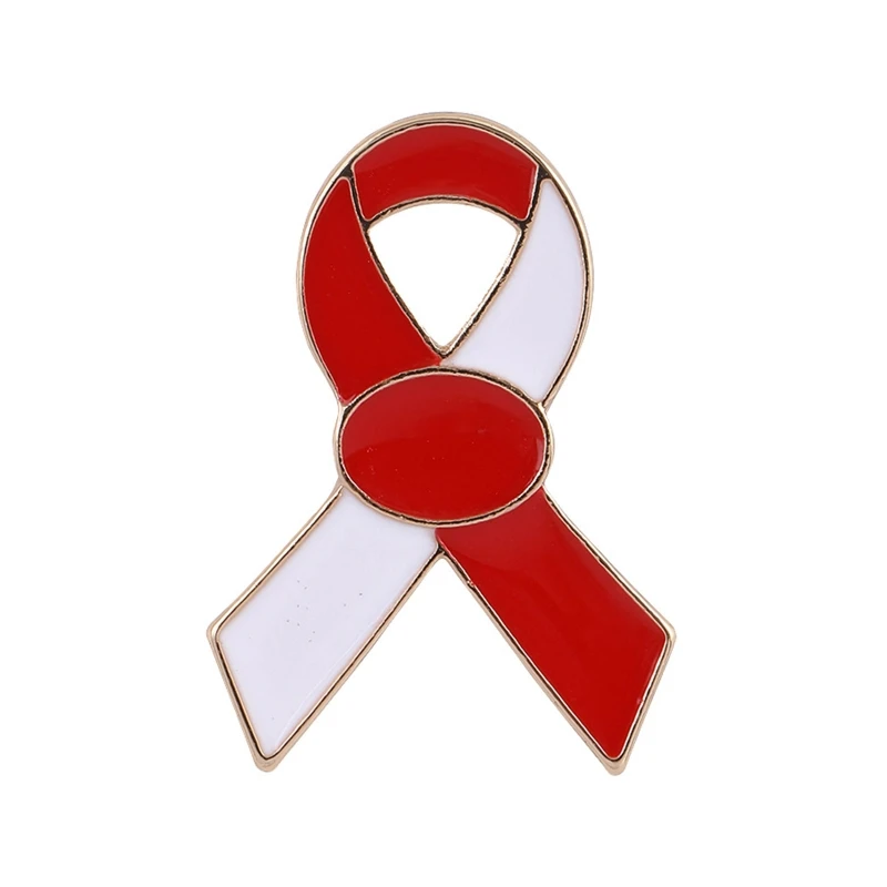 

Awareness Red Ribbon Brooch Pin Decor Lapel Tie Pin Badge Novelty Red Ribbon Enamel Lapel Pin Event Party Favor Supply