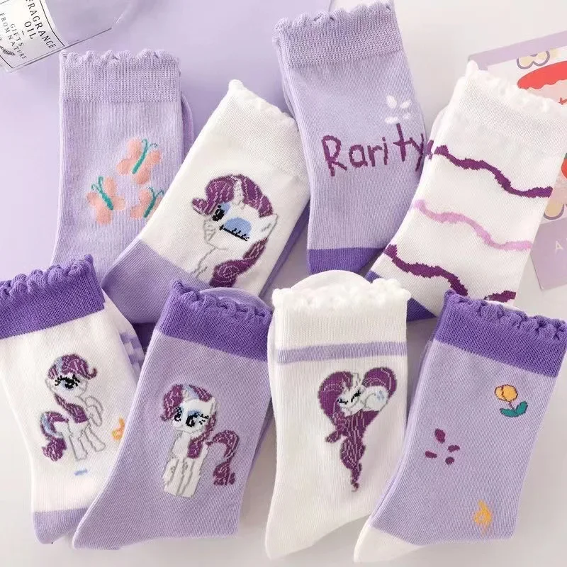 8 пар Kawaii My Little Pony носки Twilight Sparkle аниме мультфильм хлопковые дышащие детские