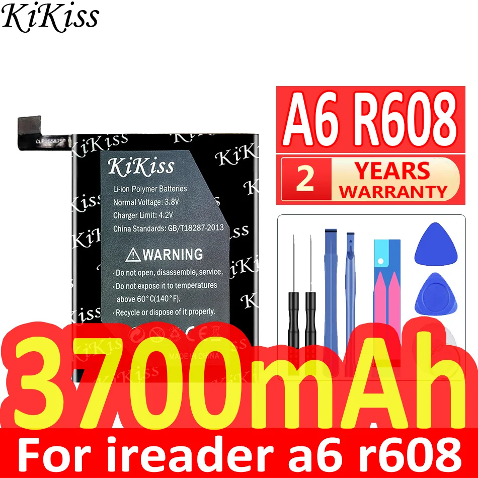 

Мощный аккумулятор 3700 мАч KiKiss A6 R608 для ireader a6 r608, цифровые батареи