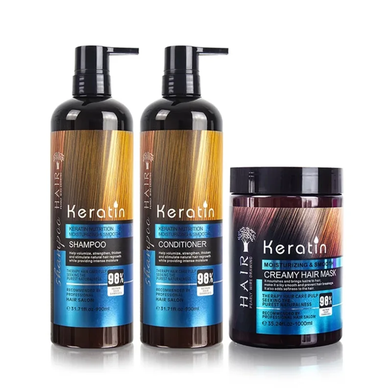 

Keratin Shampoo Conditioner Hair Mask Kit Repair Dry Damaged Moisturizing Smoothing Haircare Set Treatment for Maltreated Hair