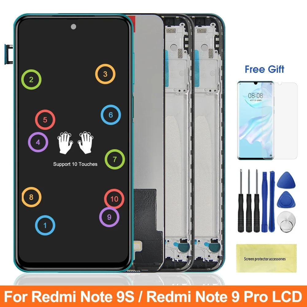 

2022 оригинальный телефон, экран для Xiaomi Redmi Note 9 Pro Note9 Pro M2003J6B2G, ЖК-дисплей, сенсорный экран, дигитайзер