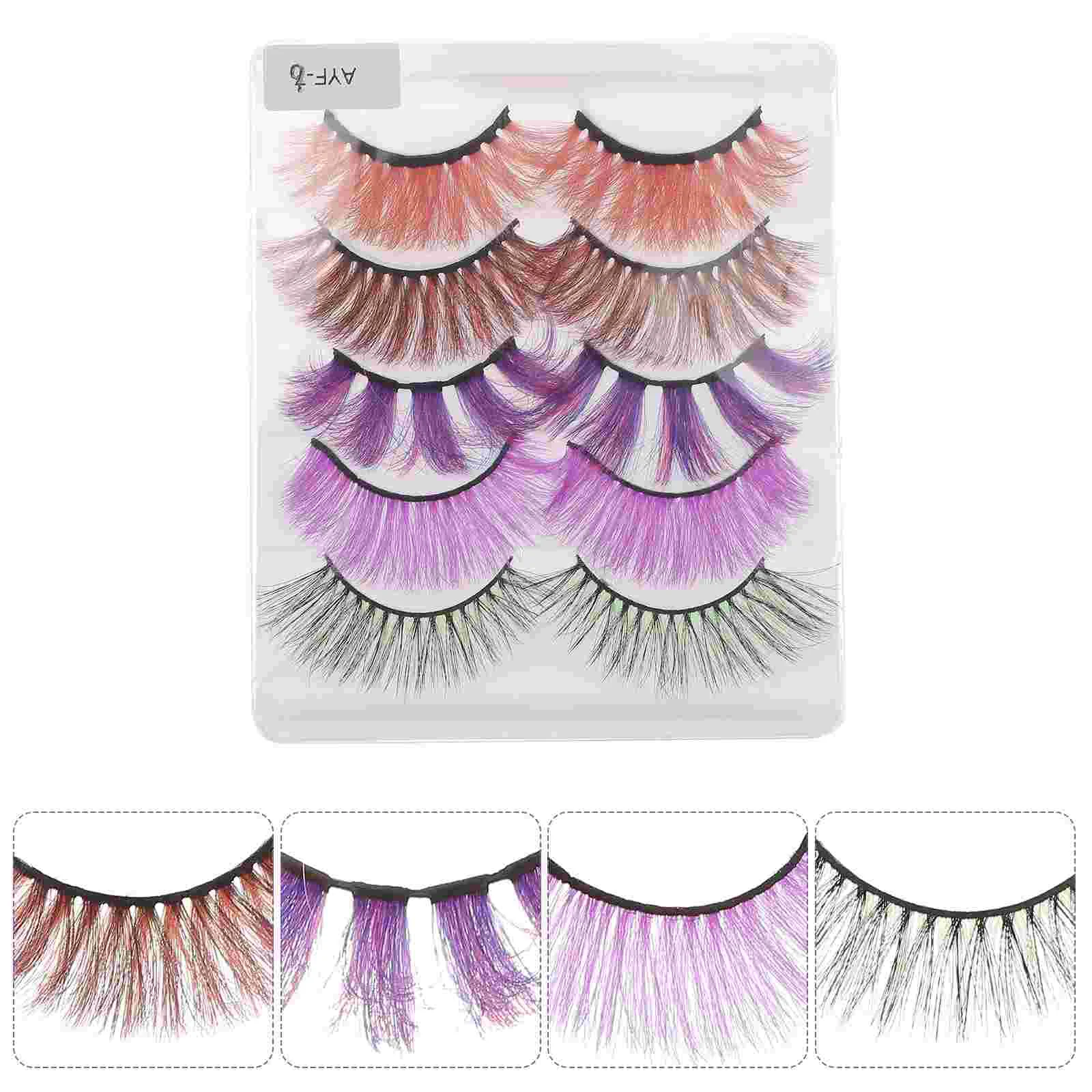 

5 Pairs Eyelashes False Realistic Natural Eye Lashes 3D Makeup False Eyelashes Storage
