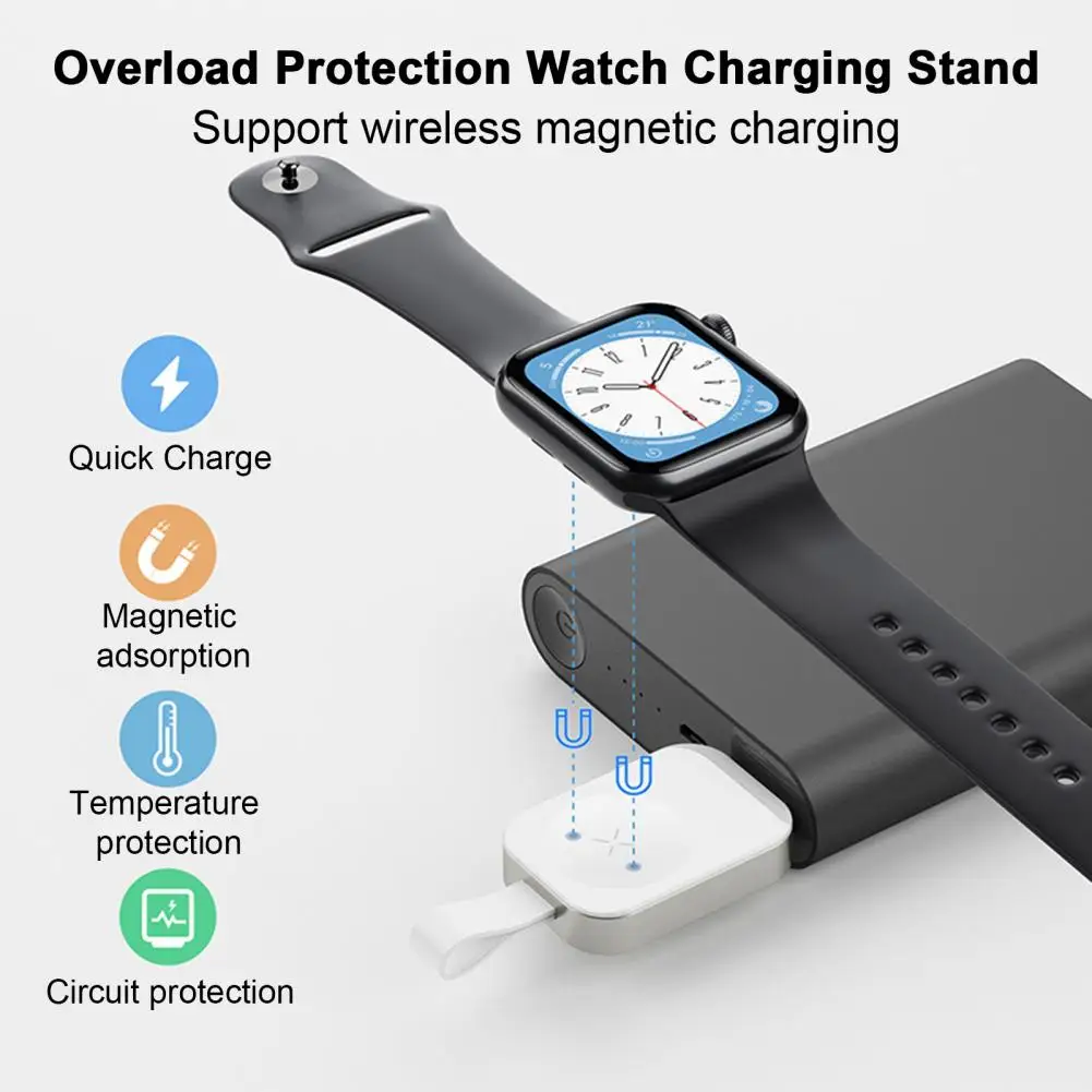 

Watch Charger Magnetic Adsorption Good Heat Dissipation Overload Protection Watch Stand For IWatch 1/2/3/4/5/6/7/8/SE Series