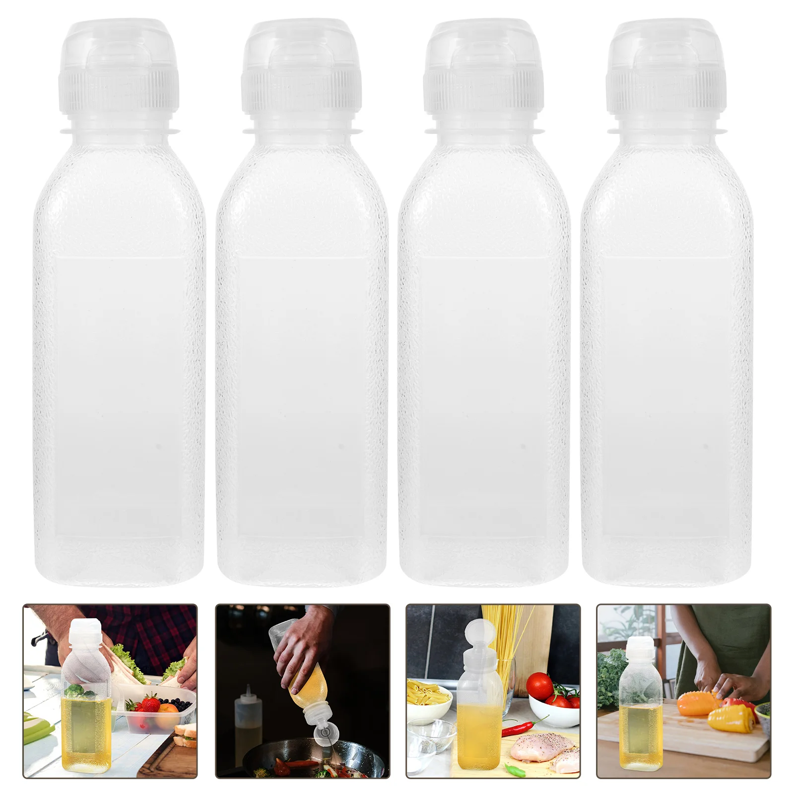 

4 Pcs Oil Can Ketchup Dispenser Kitchen Squeeze Bottles Cooking Oil Vinegar Bottle Plastic Oil Bottles Kitchen Oil Dispenser