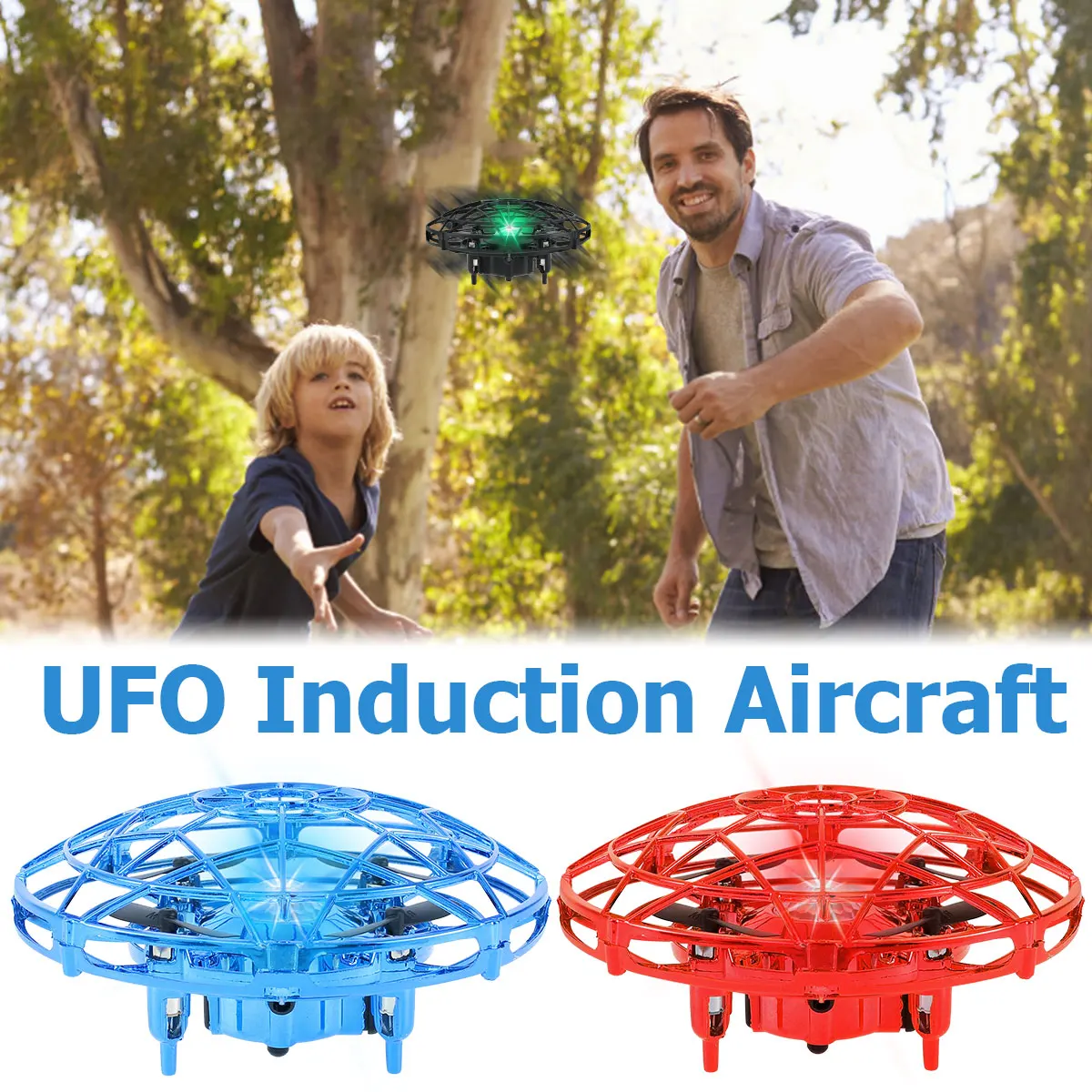 

USB Rechargeable Glowing Flying Spinner Automatic Obstacle Avoidance Hand-controlled Drone Flying Toy 360° Rotary Flying