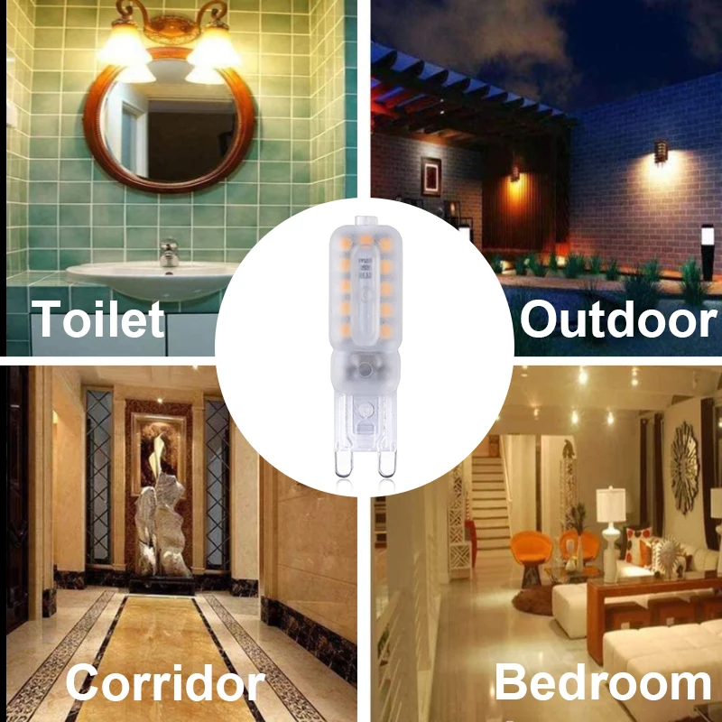 Светодиодсветодиодный галогенная лампа SMD2835 для люстры 5 шт. 220 В 12