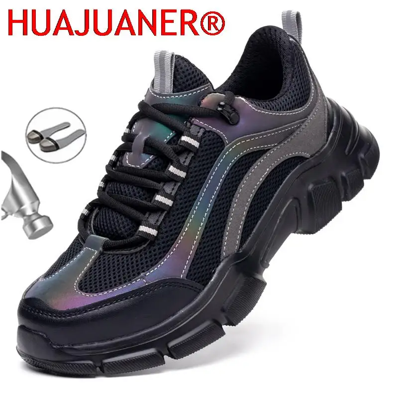 

Safety Shoes Women Steel Toe cap Men Work Sneakers Lightweight Work Boots Indestructible Work Shoes UnisexLadies