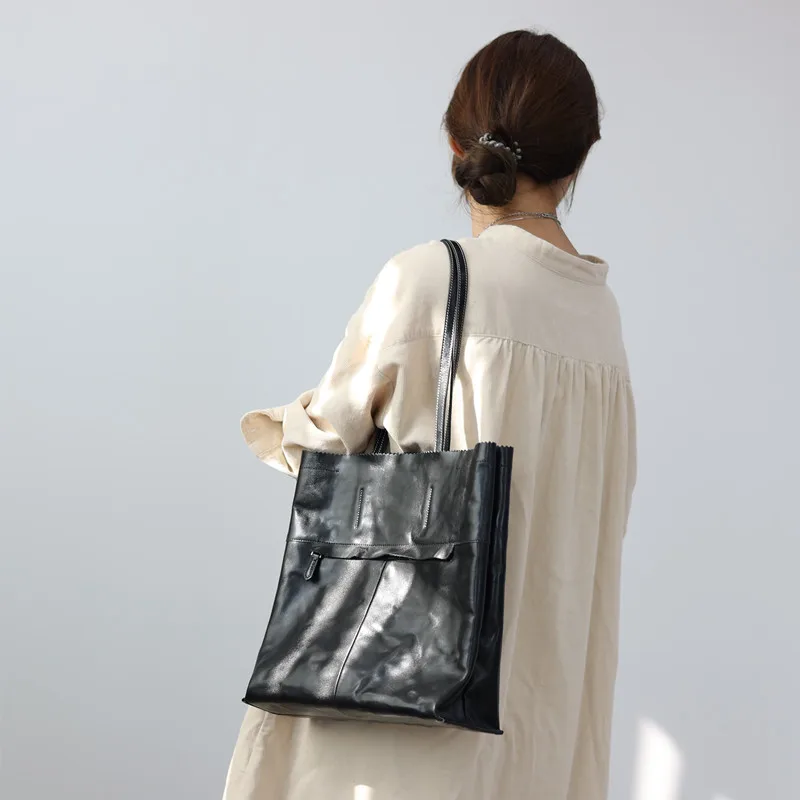 Женская сумка-тоут из натуральной кожи практичная вместительная сумочка на