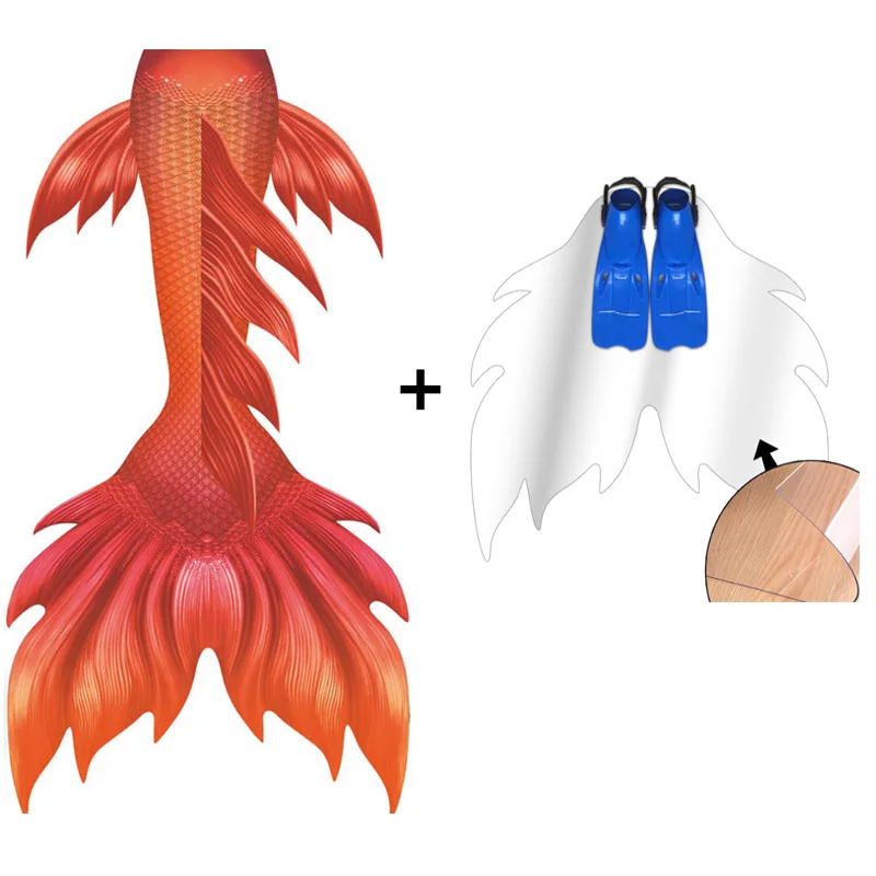 Drop Shipping Swimming and Diving Mermaid Skin Tail With Monofin Kids Adults Swimmable Fish Underwear Flipper Fin