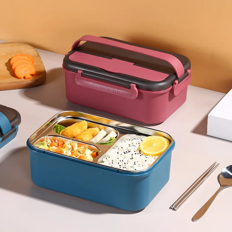 

2/3 Grids 304 Stainless Steel Thermal Lunch Box Kitchen Food Storage Container Portable Outdoor Bento Carrier Camping Supplies