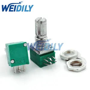 5 шт. 6-контактный RK097G RK097N двойной потенциометр B10K B103 с переключателем усилителя мощности звука, уплотнительный потенциометр, Длина ручки 15 мм