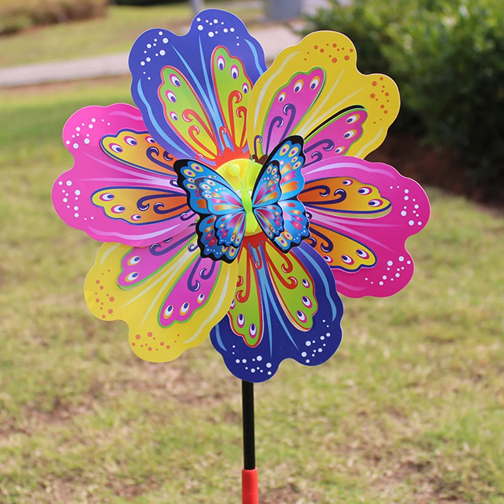 3D-бабочка Красочная Ветряная Мельница-спиннер Садовый Декоративный Кол Дизайн