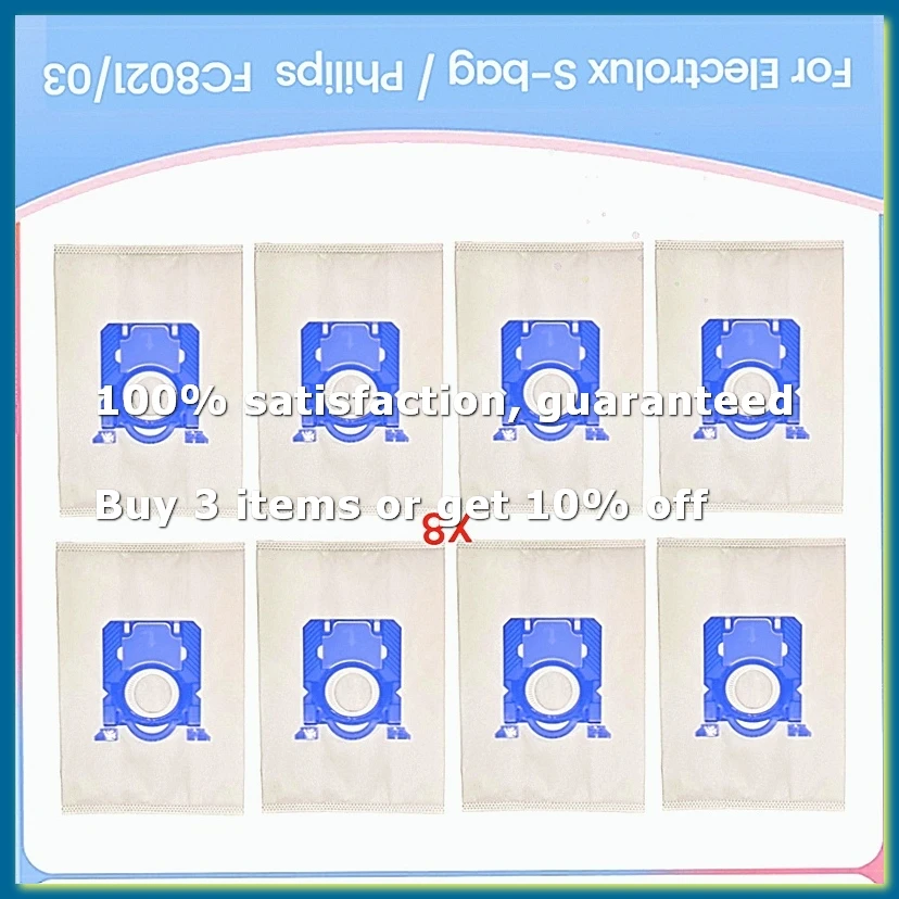 Фото Мешки для сбора пыли для пылесоса FC8021/03, сменные пылесборники, 8 шт. - A009 №1