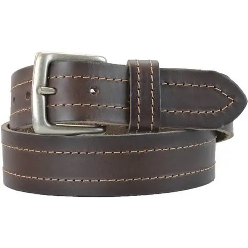 

2023 1 1/2 in. US Steer Hide Leather Double Stitch Men`s Belt w/ Antq. Nickel Buckle Brown