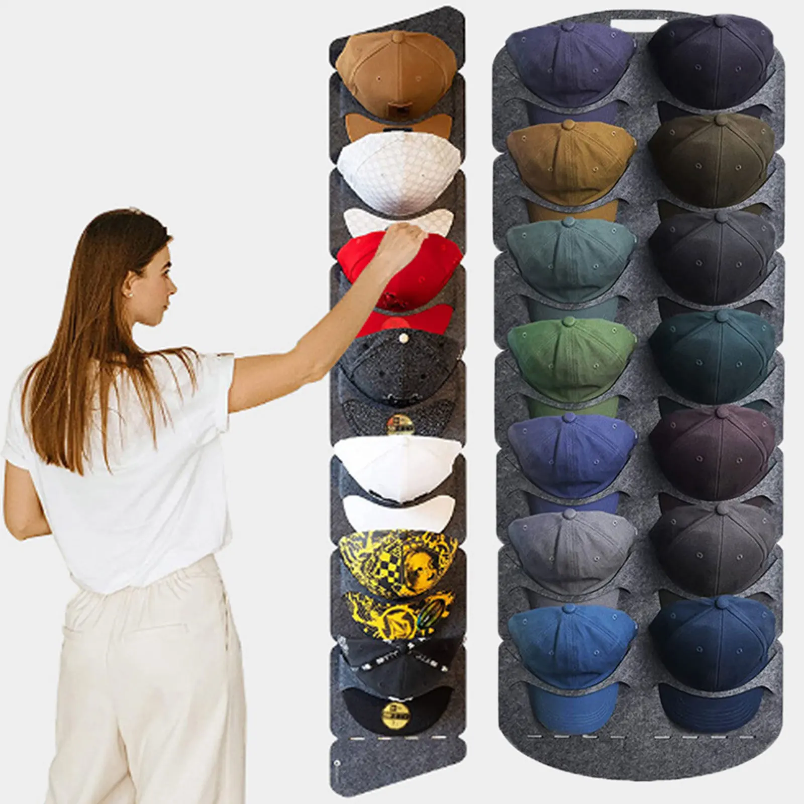 

Hanging Hat Organizers For Baseball Cap Felt Storage Holders For Bedroom Closet Space Saving Wall Door Felt Storage Rack