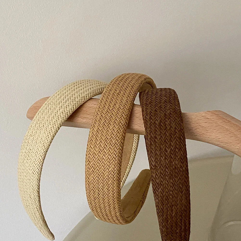 

3 Pcs Braided Headband Woven Girl Issue Card Delicate Plastic Hair Clasps Women's Headbands