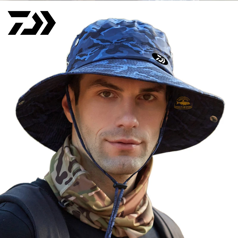 

Fishing Sun Hat Summer Camouflage Outdoor Breathable Hat for Men and Women Mountaineering Windproof Adjustable Sun Hats