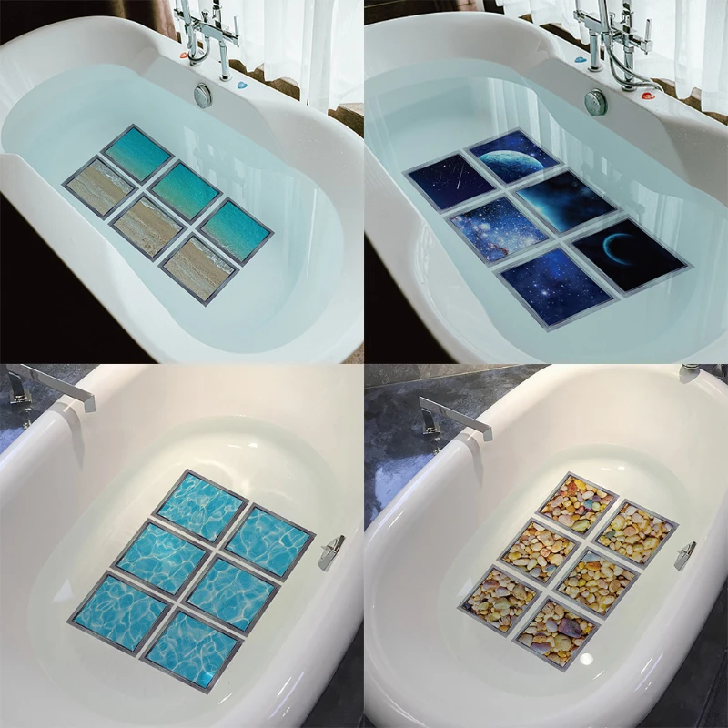 

Creative PVC Frosted Stickers At The Bottom of Bathtub, Decorative Wall Stickers for Bathtub Atmosphere, Bathroom Decoration.