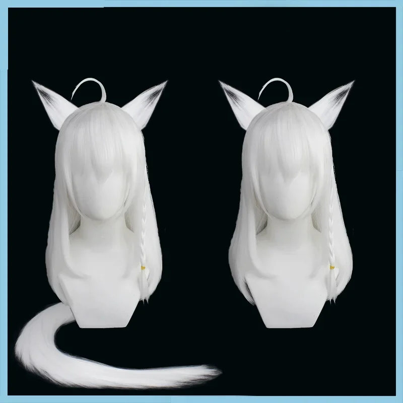 2 типа Youtuber Hololive Shirakami Fubuki парик для косплея с ушками белые прямые термостойкие