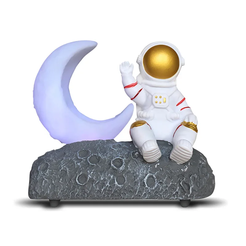 

Astronaut Wireless Bluetooth Speaker Led Luminous Moon Light Smart Bedside Night Lamp Birthday Gift Ornament-Gold