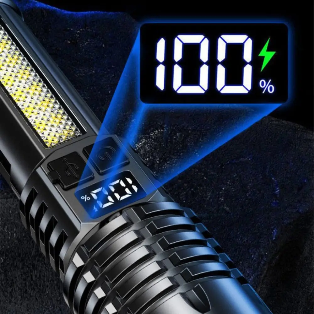 5-уровневый мощный фонарик широкоугольный перезаряжаемый светодиодный цифровой