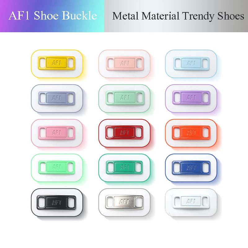 

New Fashion 2pcs/pair Shoe Accessories Plating AF1 Metal Buckle Shoelace Sneakers Shoelaces DIY Kits Lock Shoe laces Decorations