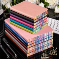 solid color a5b5a6 soft sided rainbow edge cute notebook simple color edge notepad thickened leather diary soft cover journal
