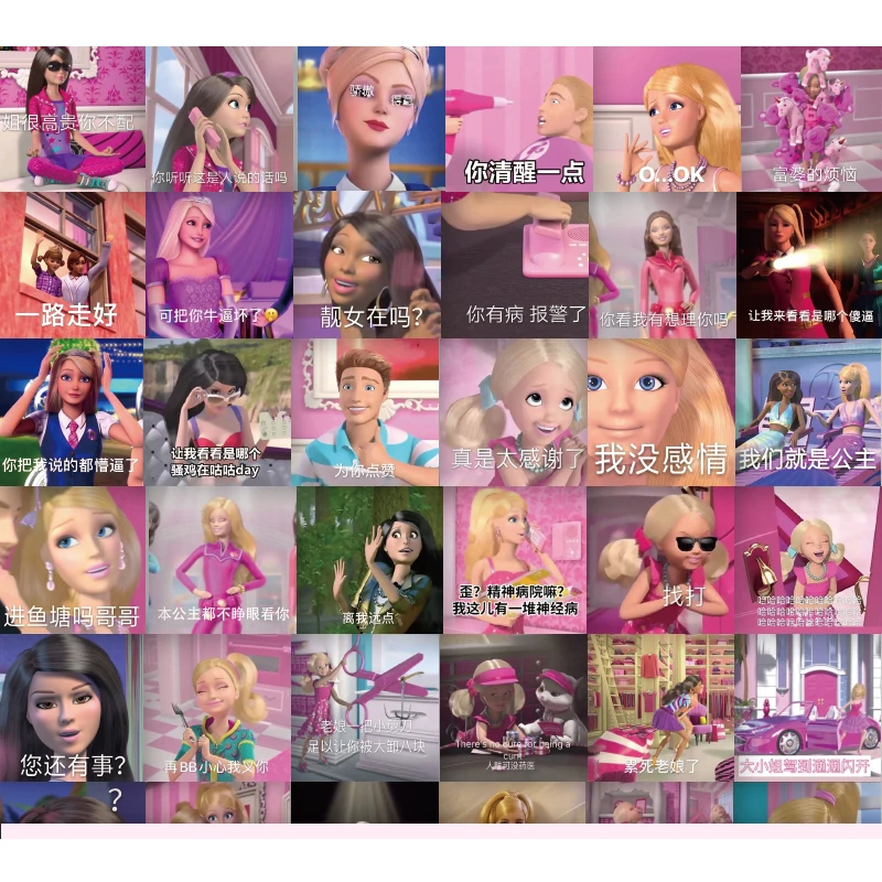 60 шт./компл. Барби Экспресс эмоции пакет аниме наклейки декоративный блокнот