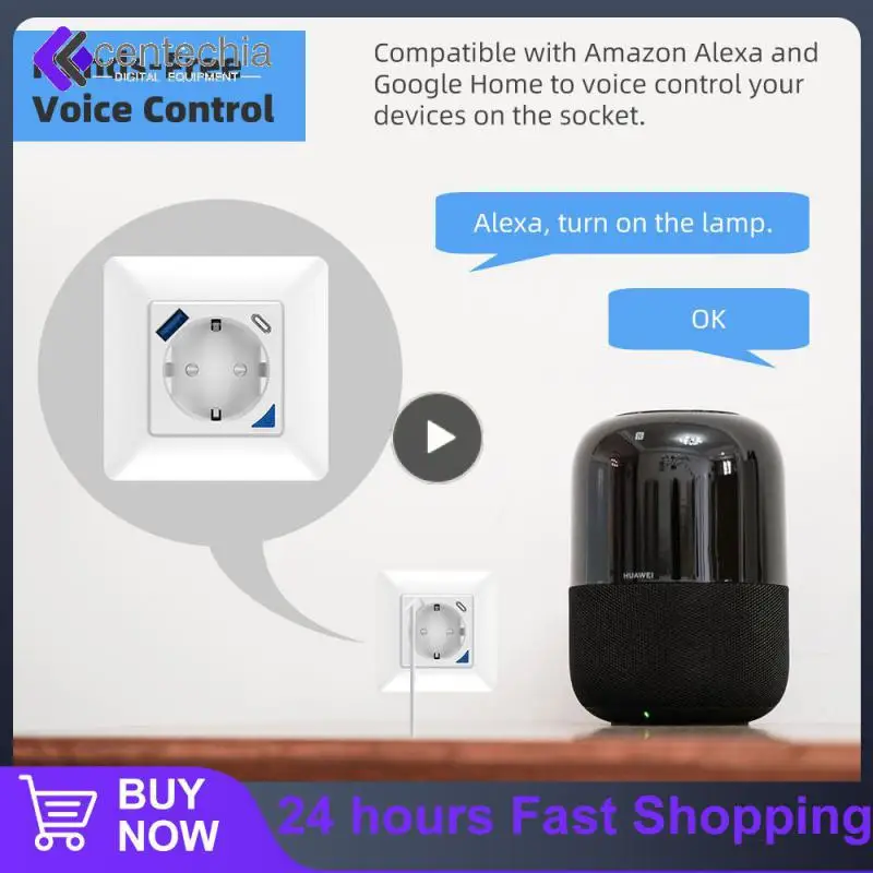 

Usb Type C/usb Port Wall Socket Work With Alexa Google Home Eu European Standard Smart Life Wall Socket Mart Led On/off Outlet