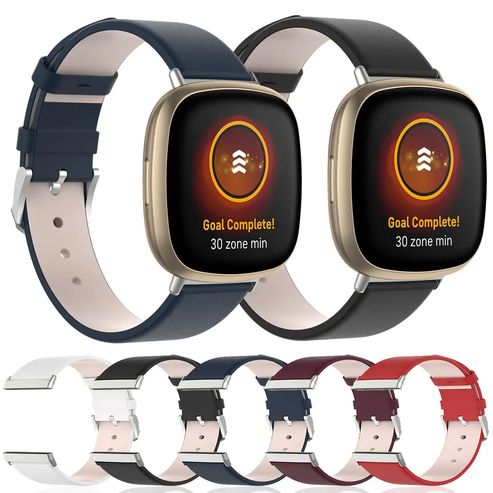 

For Fitbit Versa 3 Sense 2 Leather Watchband Bracelet Strap Band Smart Watch Band For Fitbit Versa 4 Strap Replacement Belt