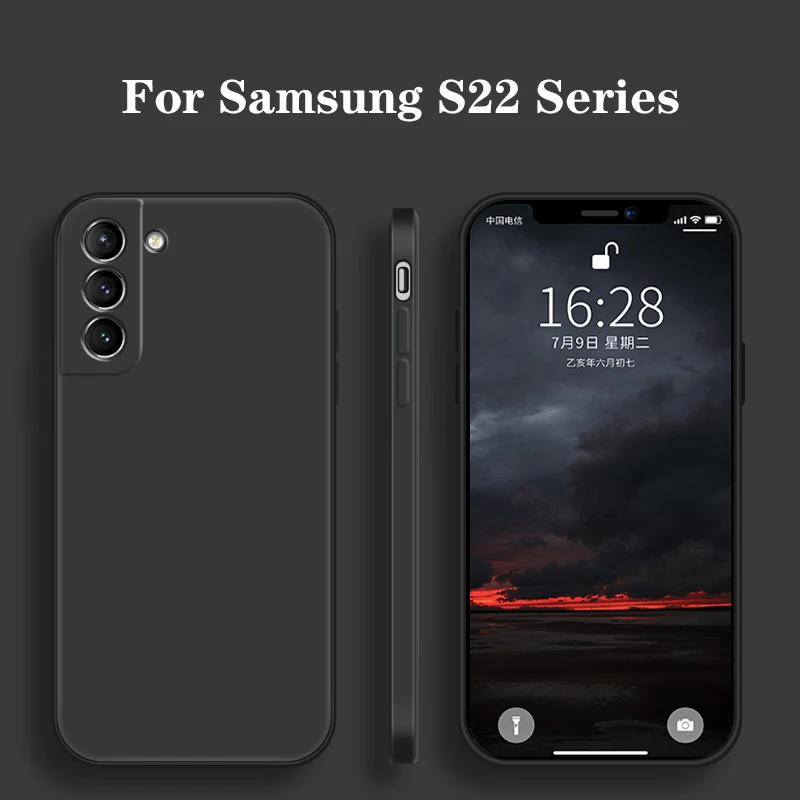 

Liquid Silicone Protective Case For Samsung S22 Mobile Phone Back Full Cover Protector On For Samsung S22 Plus/S22 Ultra