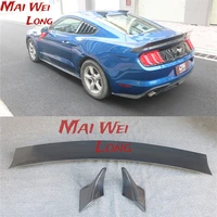 carbon fiber cra rear wing trunk lip spoilers 3pcsset fit for ford new mustang lb style 2018 spoiler