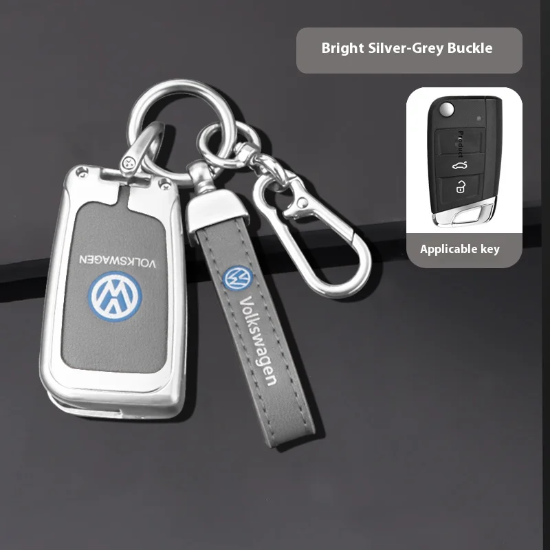 Для Volkswagen VW Tiguan MK2 Golf 7 MK7 T-Cross T-ROC Polo Touran Автомобильный чехол для ключей из цинкового сплава из ТПУ, сумка для ключей, автомобильный брелок, металлический корпус для ключей